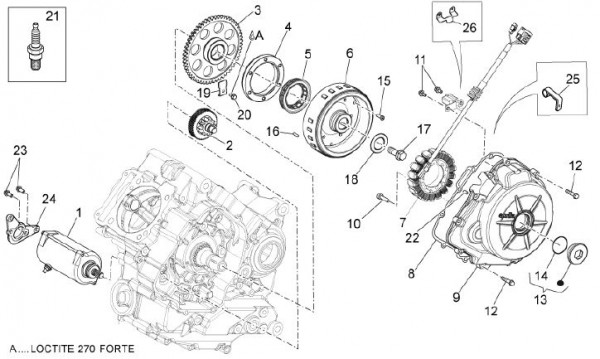 Motor Lichtmaschine - Aprilia Dorsoduro 1200ccm 4T LC 2011- ZD4TV