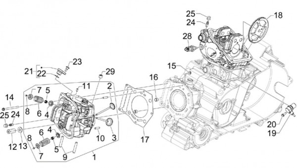 Motor Zylinderkopf - Aprilia SRV 850ccm 4T 8V LC 2014- ZAPM55103