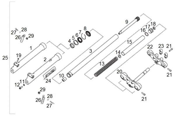 Radaufhängung Vorderradgabel - Aprilia SX 50ccm 2T LC 2014- ZD4PVG01
