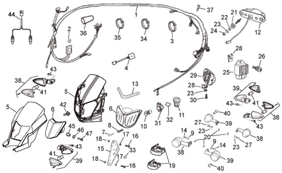 Elektrische Anlage Scheinwerfer - Aprilia SX 50ccm 2T LC 2006- ZD4PV