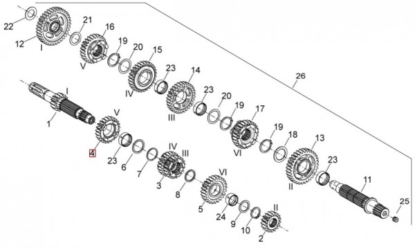 Motor Schaltgetriebe - Aprilia Dorsoduro 750ccm 4T LC 2013- ZD4SMA00