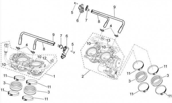 Motor Drosselklappengehäuse - Aprilia Tuono V4 1100ccm 4T LC 2017- ZD4KG000
