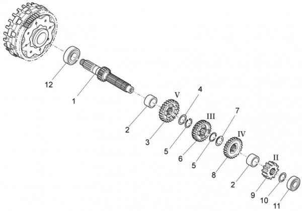 Motor Vorgelegewelle - Aprilia SXV 450ccm 4T LC 2009- ZD4VSR