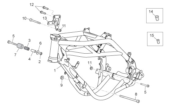Fahrgestell Rahmen - Aprilia SX 125ccm 2T LC 2008- ZD4SX000