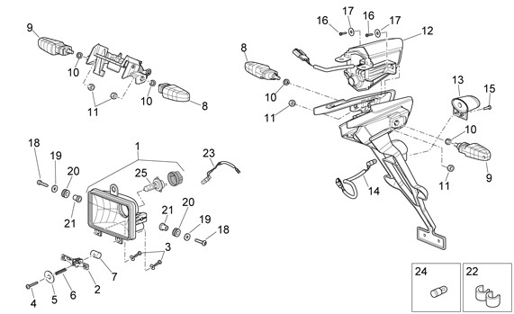 Elektrische Anlage Scheinwerfer - Aprilia SXV 450ccm 4T LC 2006- ZD4VSR
