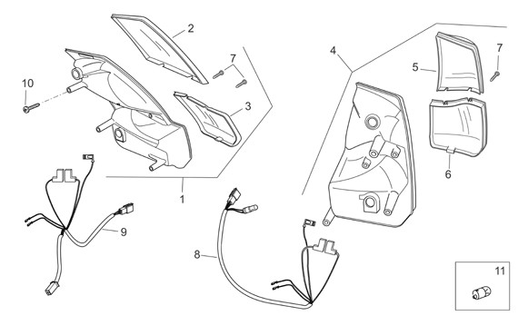 Elektrische Anlage Rücklicht - Aprilia Atlantic 500ccm 4T LC 2010- ZD4VL