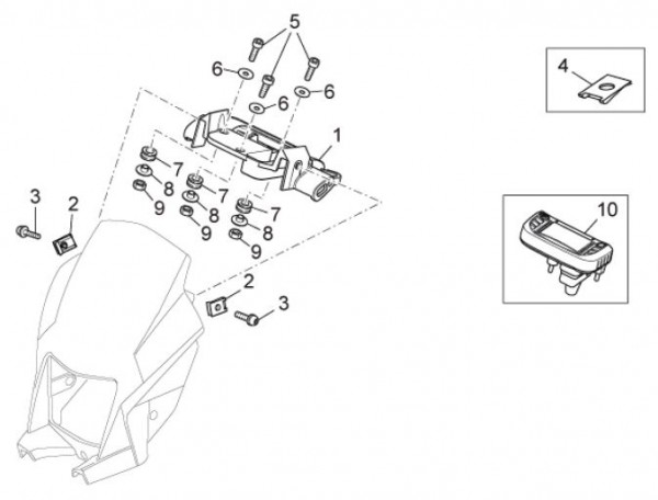 Lenker Tachometer - Aprilia SX 125ccm 2T LC 2010- ZD4SXA00