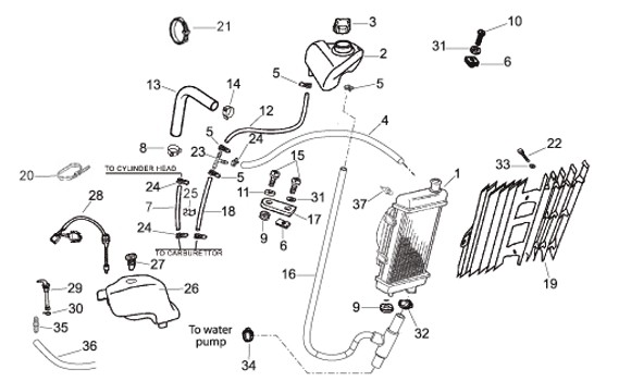 Fahrgestell Kühler - Aprilia SX 50ccm 2T LC 2007- ZD4PV