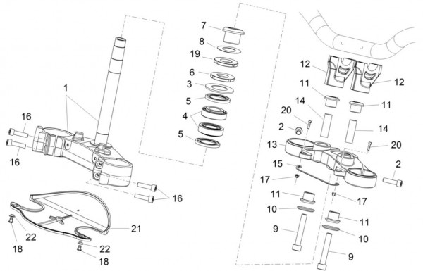 Radaufhängung Steuerlagersatz - Aprilia Caponord 1200ccm 4T 8V LC 2015- ZD4VK001