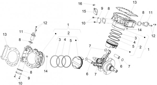 Motor Zylinder - Aprilia Caponord 1200ccm 4T 8V LC 2014- ZD4VKA01