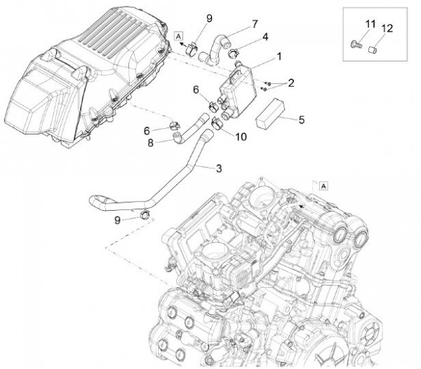 Motor Blow by - Aprilia Caponord 1200ccm 4T 8V LC 2013- ZD4VK