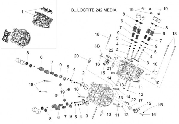 Motor Zylinderkopf - Aprilia Caponord Rally 1200ccm 4T 8V LC 2016- ZD4VKB000