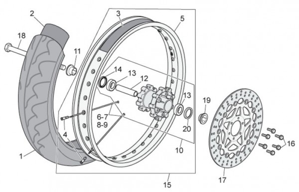 Radaufhängung Vorderrad - Aprilia SX 125ccm 2T LC 2010- ZD4SXA00