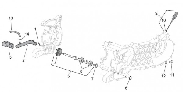 Motor Wasserpumpe - Aprilia SR 50ccm 2T LC 2012- ZD4VFD00