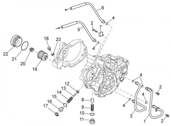 Motor Schmierung - Aprilia SXV 450ccm 4T LC 2009- ZD4VSR