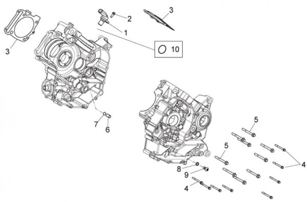 Motor Kurbelgehäuse II - Aprilia Dorsoduro 750ccm 4T LC 2010- ZD4SMA00