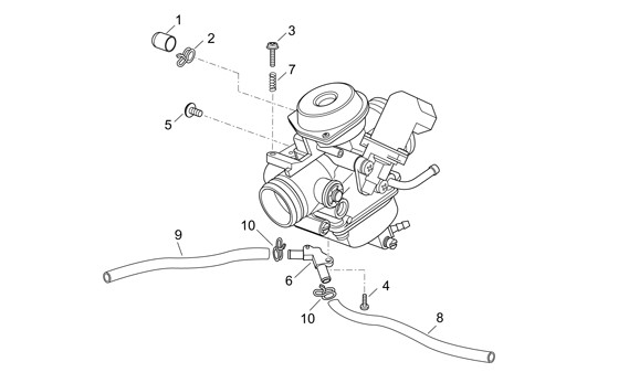 Motor Vergaserkomponenten - Aprilia Atlantic 125ccm 4T LC 2003- ZD4SP0