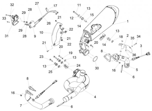 Motor Auspuff - Aprilia Caponord 1200ccm 4T 8V LC 2015- ZD4VKA