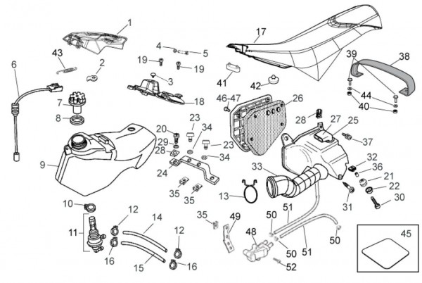 Fahrgestell Benzintank - Aprilia SX 50ccm 2T LC 2017- ZD4SWA00