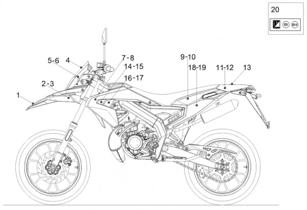 Fahrgestell Dekore - Aprilia SX 50ccm 2T LC 2018- ZD4KKB01