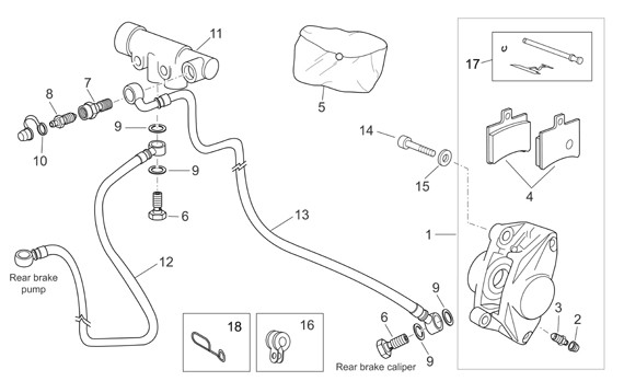 Bowdenzüge Bremsanlage hinten - Aprilia Atlantic 400ccm 4T LC 2005- ZD4VLB