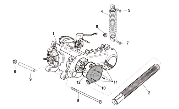 Motor Motor - Aprilia SR 50ccm 2T LC 2010- ZD4VFD00