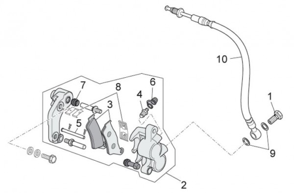 Bowdenzüge Bremsanlage vorn Brembo - Aprilia SX 125ccm 2T LC 2010- ZD4SX000