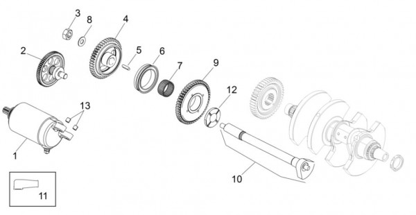 Motor Anlasser - Aprilia Tuono V4 1100ccm 4T LC 2017- ZD4KG000