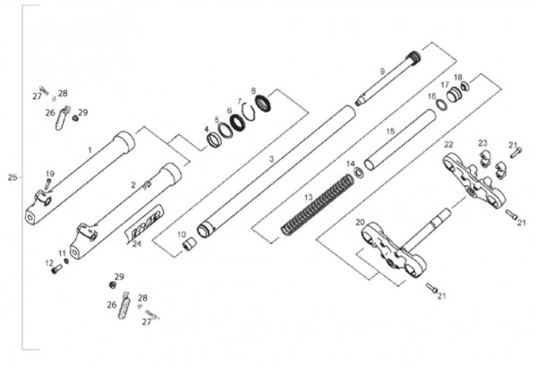 Radaufhängung Vorderradgabel - Aprilia SX 50ccm 2T LC 2016- ZD4PVL