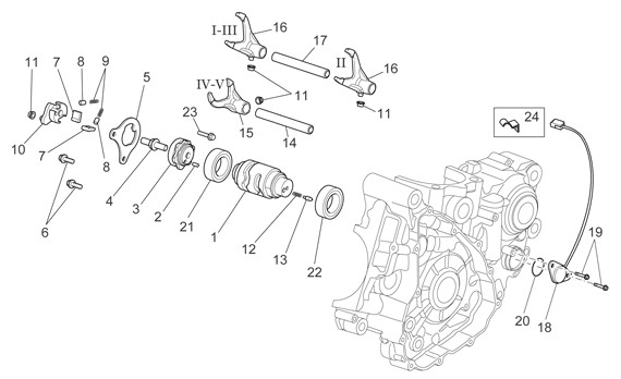 Motor Schaltgabel II - Aprilia SXV 450ccm 4T LC 2008- ZD4VSR