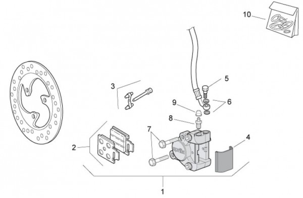 Bowdenzüge Bremsanlage vorn Heng Tong - Aprilia SR 50ccm 2T LC 2009- ZD4VFD00