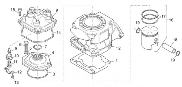 Motor Zylinderkopf - Aprilia SX 125ccm 2T LC 2010- ZD4SXA00