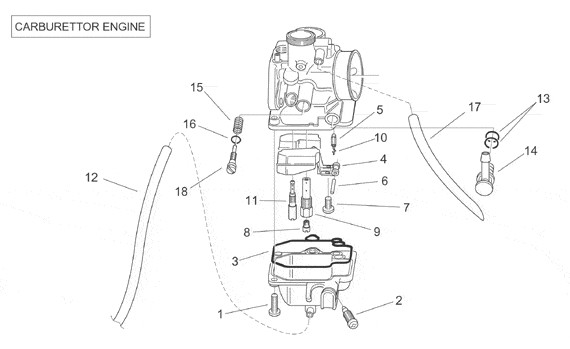 Motor Vergaserkomponenten II - Aprilia SR 50ccm 2T AC 2002- ZD4RLA