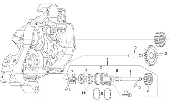 Motor Wasserpumpenritzel - Aprilia Classic 125ccm 2T LC 1998- ZD4MF