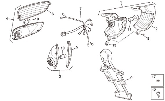 Elektrische Anlage Rücklicht - Aprilia SR 50ccm 2T LC 2010- ZD4VFD00