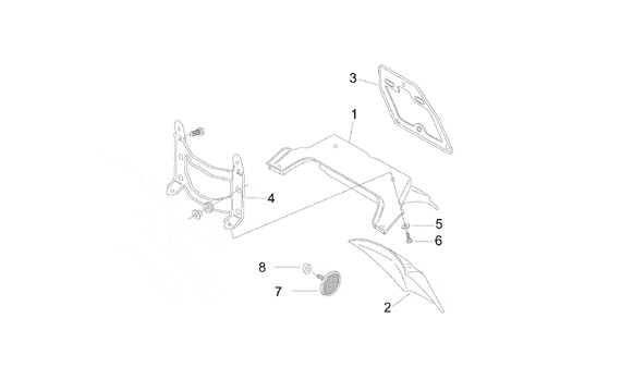 Fahrgestell Kennzeichenträger - Aprilia Amico 50ccm 2T AC 1992- HD