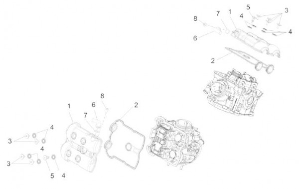 Motor Zylinderkopfabdeckungen - Aprilia Caponord 1200ccm 4T 8V LC 2013- ZD4VK