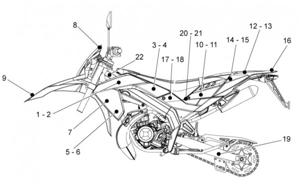 Fahrgestell Dekore - Aprilia SX 50ccm 2T LC 2011- ZD4PVG01