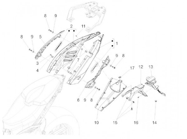Fahrgestell Seitenverkleidungen - Aprilia Caponord 1200ccm 4T 8V LC 2013- ZD4VK