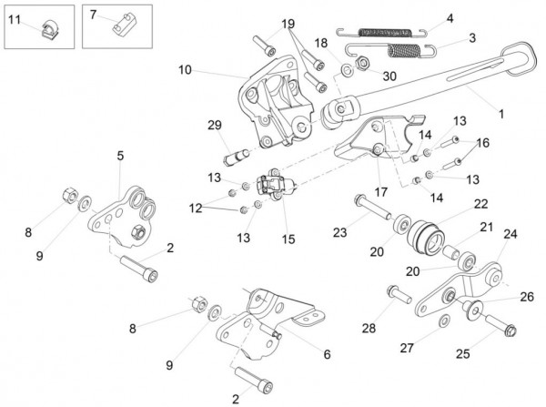 Fahrgestell Hauptständer - Aprilia Caponord Rally 1200ccm 4T 8V LC 2015- ZD4VKB003