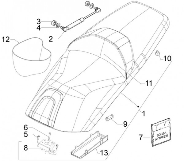 Fahrgestell Sitz - Aprilia SRV 850ccm 4T 8V LC 2014- ZAPM55103