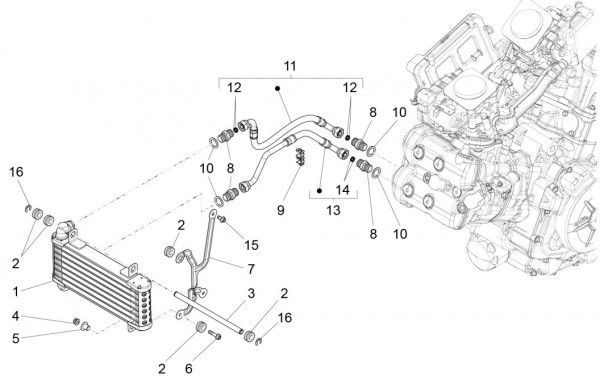 Fahrgestell Ölkühler - Aprilia Caponord 1200ccm 4T 8V LC 2016- ZD4VKA01