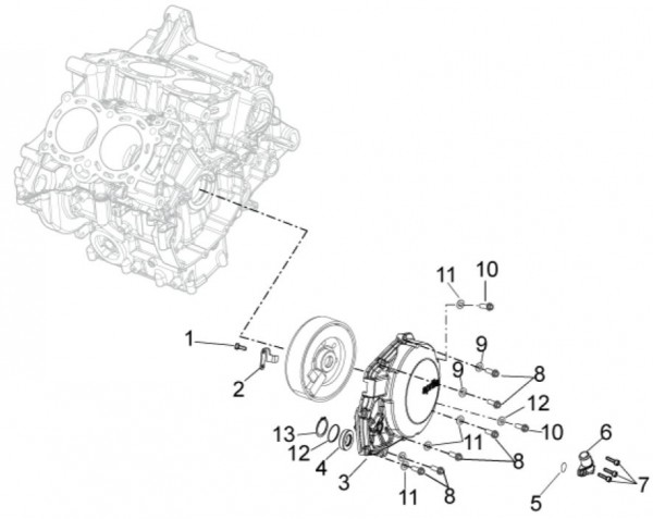 Motor Schwungradabdeckung - Aprilia Tuono V4 R 1000ccm 4T LC 2014- ZD4TYCA0