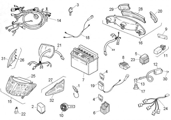 Elektrische Anlage elektrische Anlage - Aprilia SR 50ccm 2T AC 1996- ZD4MR
