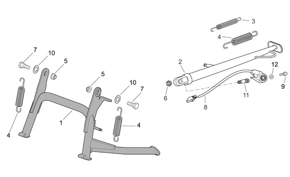 Fahrgestell Hauptständer - Aprilia Atlantic 500ccm 4T LC 2008- ZD4VL