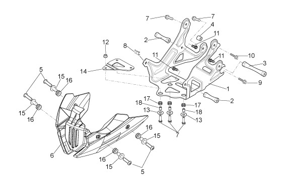Bowdenzüge Halterung ABS - Aprilia Dorsoduro 750ccm 4T LC 2010- ZD4SM000