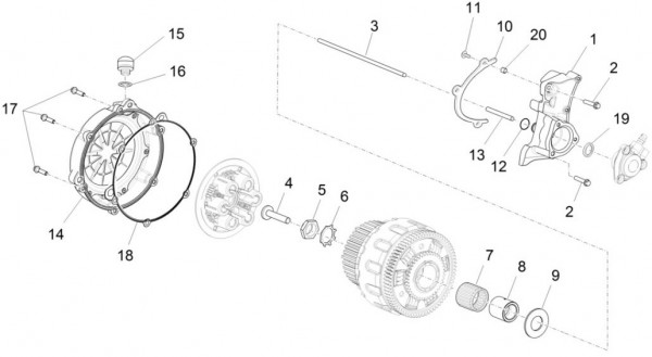 Motor Kupplungsdeckel - Aprilia Caponord 1200ccm 4T 8V LC 2015- ZD4VK001