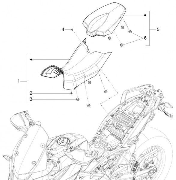 Fahrgestell Sitz - Aprilia Caponord 1200ccm 4T 8V LC 2014- ZD4VK001