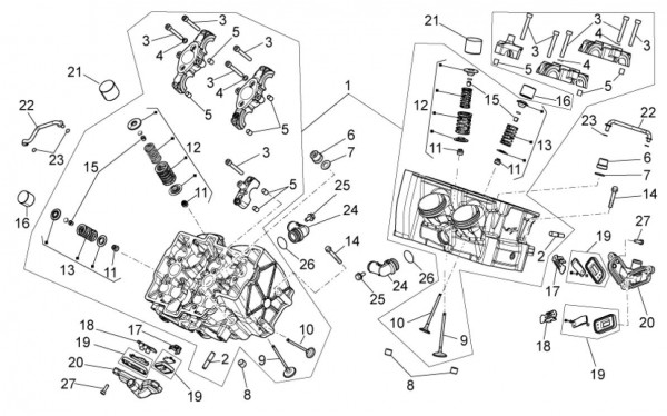 Motor Zylinderkopf - Aprilia Tuono V4 1100ccm 4T LC 2018- ZD4KGA00