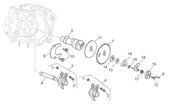 Motor Nockenwelle - Aprilia Atlantic 200ccm 4T LC 2003- ZD4SPA